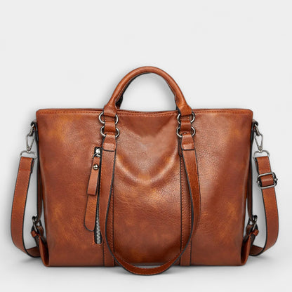 Effortless Brown Leather Satchel Bag for Women with Casual Style
