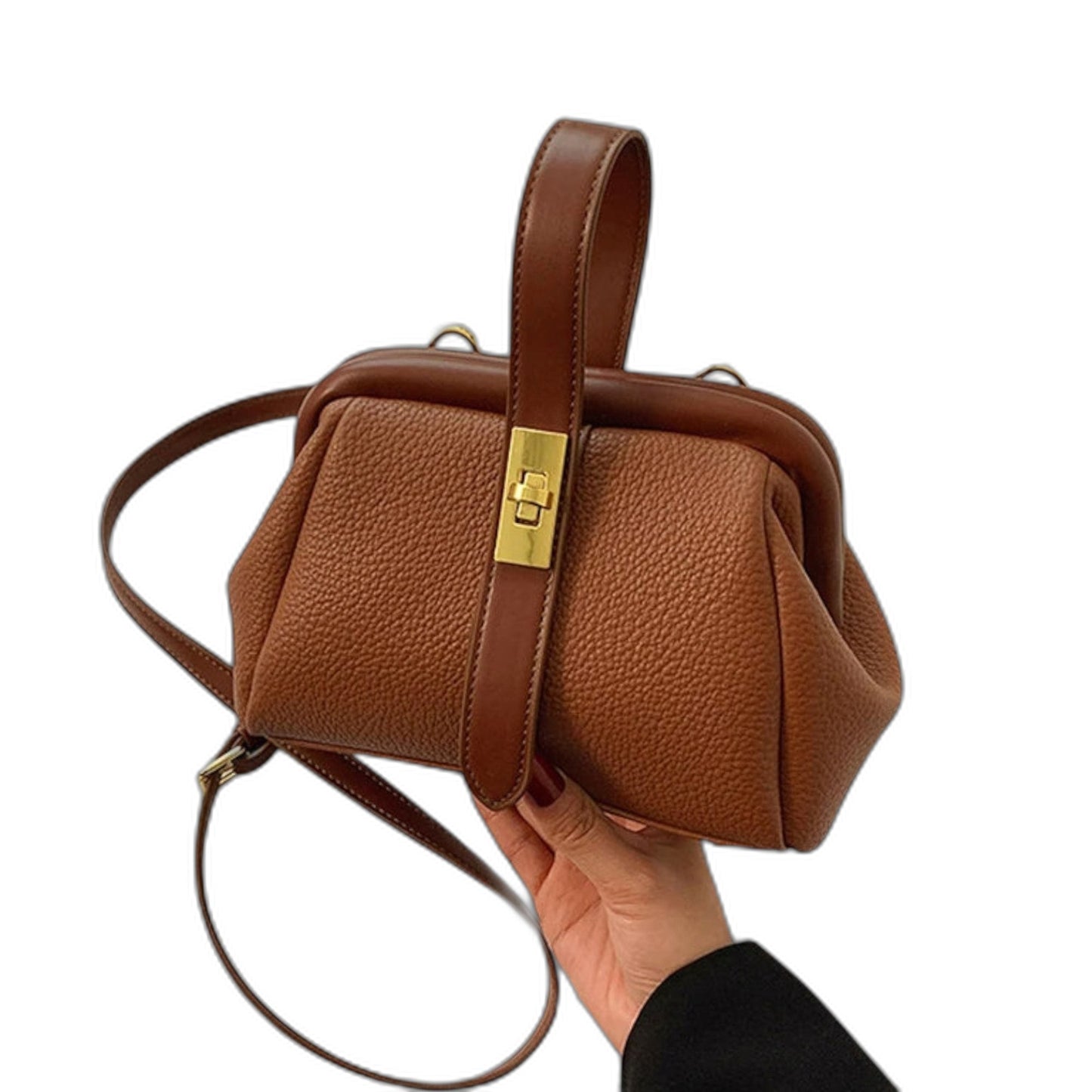 Effortless Brown Leather Satchel Bag for Women with Casual Style