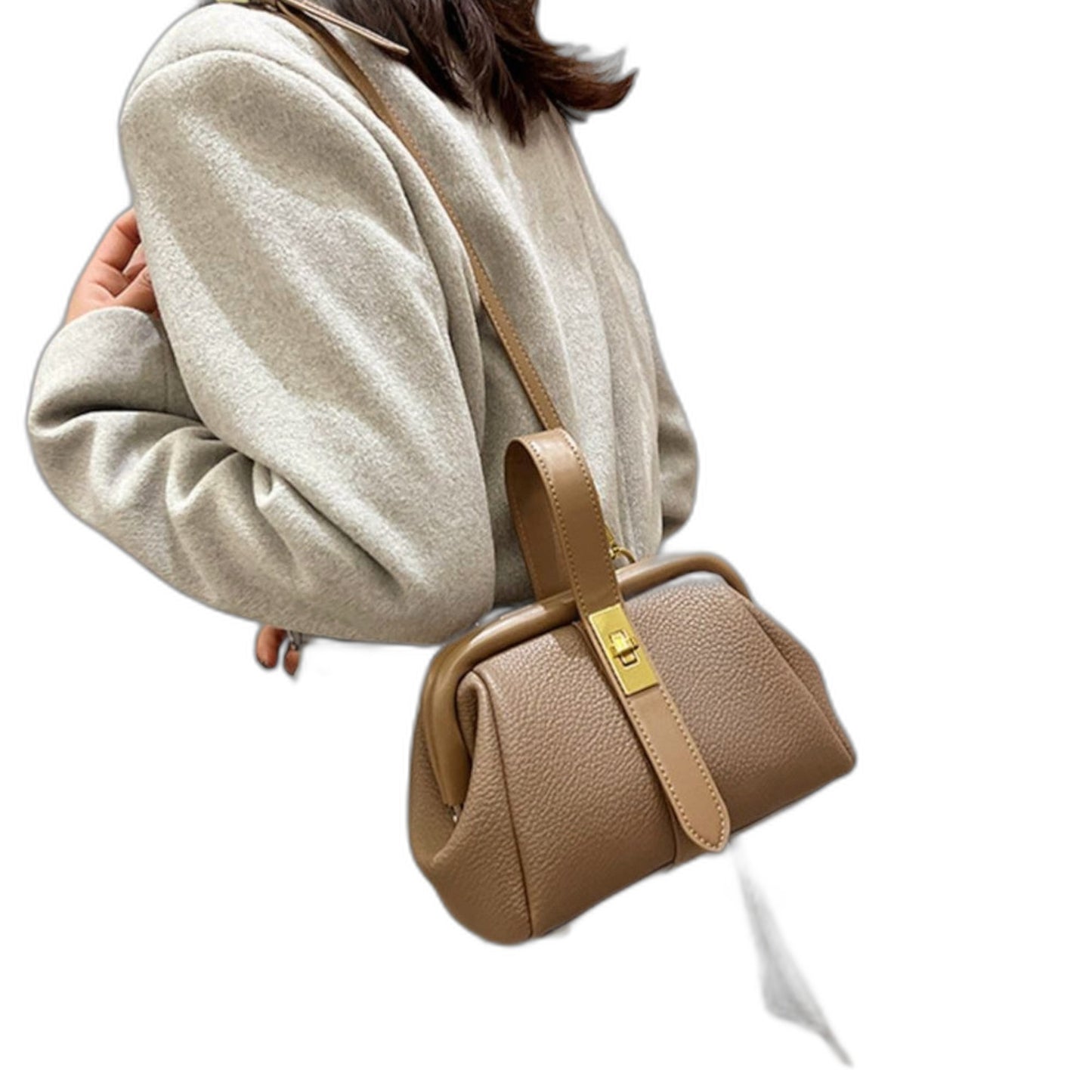 Effortless Brown Leather Satchel Bag for Women with Casual Style