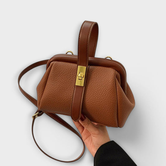 Effortless Brown Leather Satchel Bag for Women with Casual Style