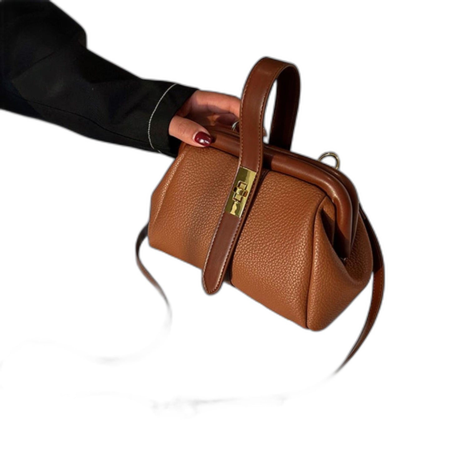 Effortless Brown Leather Satchel Bag for Women with Casual Style