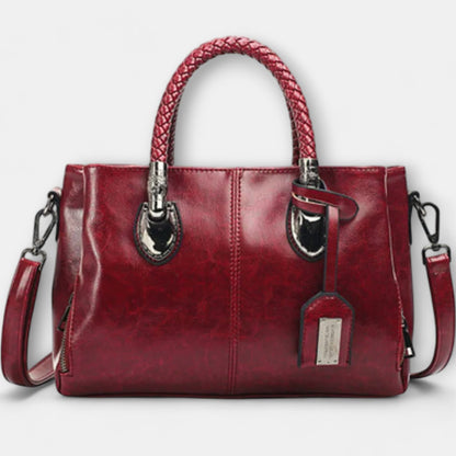 Effortless Brown Leather Satchel Bag for Women with Casual Style