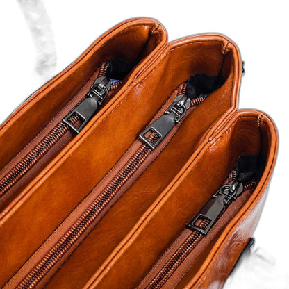 Effortless Brown Leather Satchel Bag for Women with Casual Style