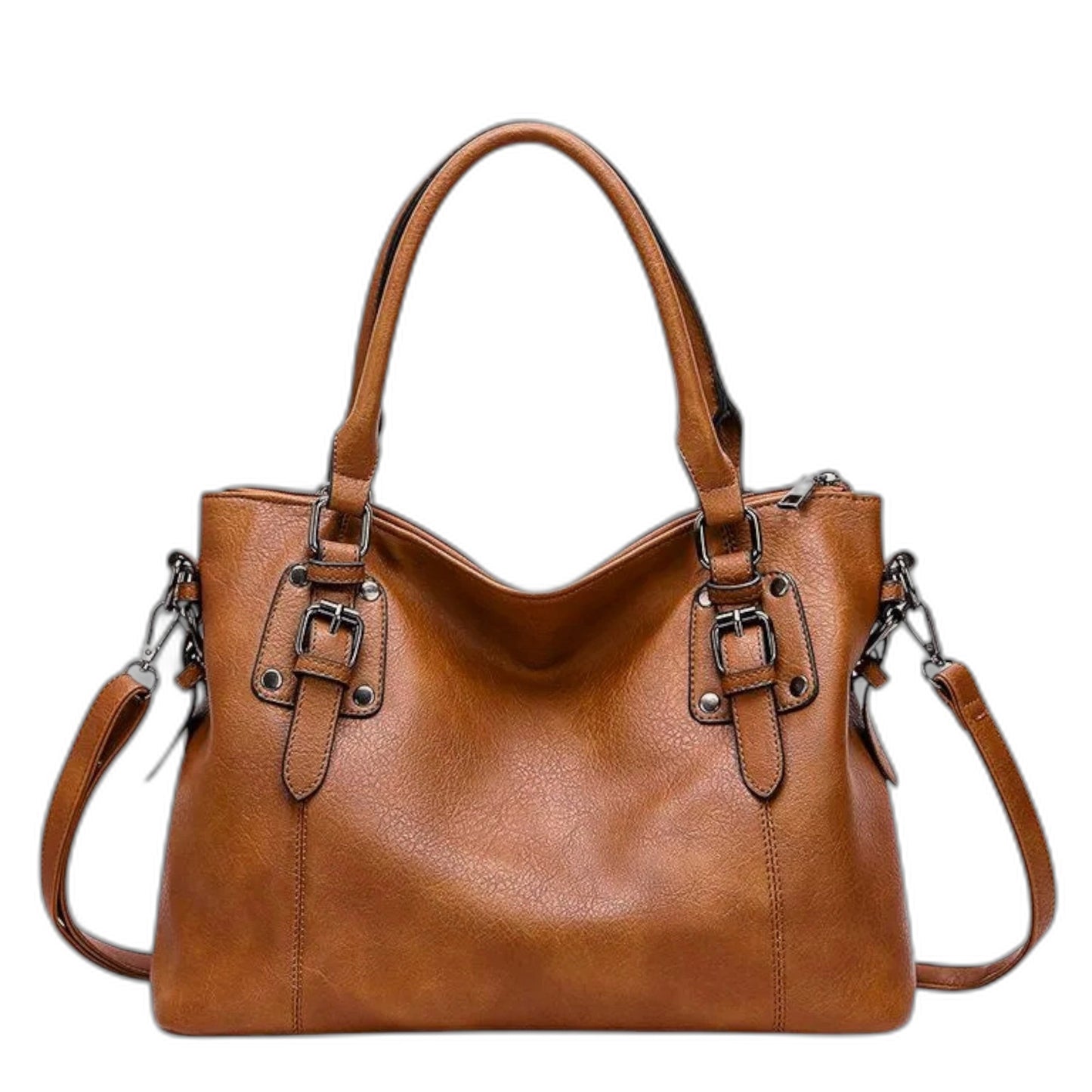 Effortless Brown Leather Satchel Bag for Women with Casual Style