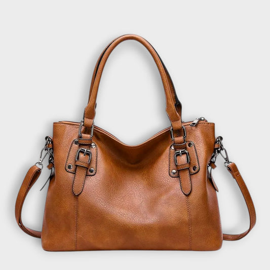 Effortless Brown Leather Satchel Bag for Women with Casual Style