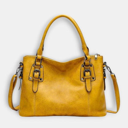 Effortless Brown Leather Satchel Bag for Women with Casual Style