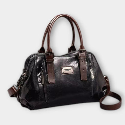 Effortless Brown Leather Satchel Bag for Women with Casual Style