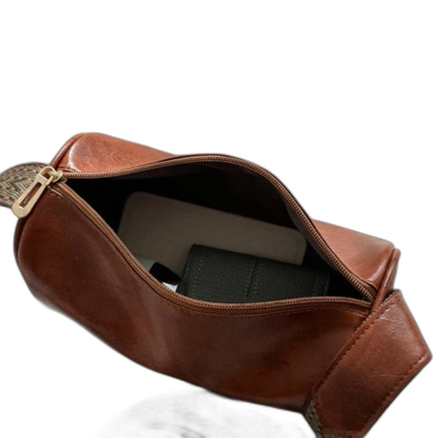 Effortless Brown Leather Shoulder Bag for Women with Buckle Crossbody Casual Style