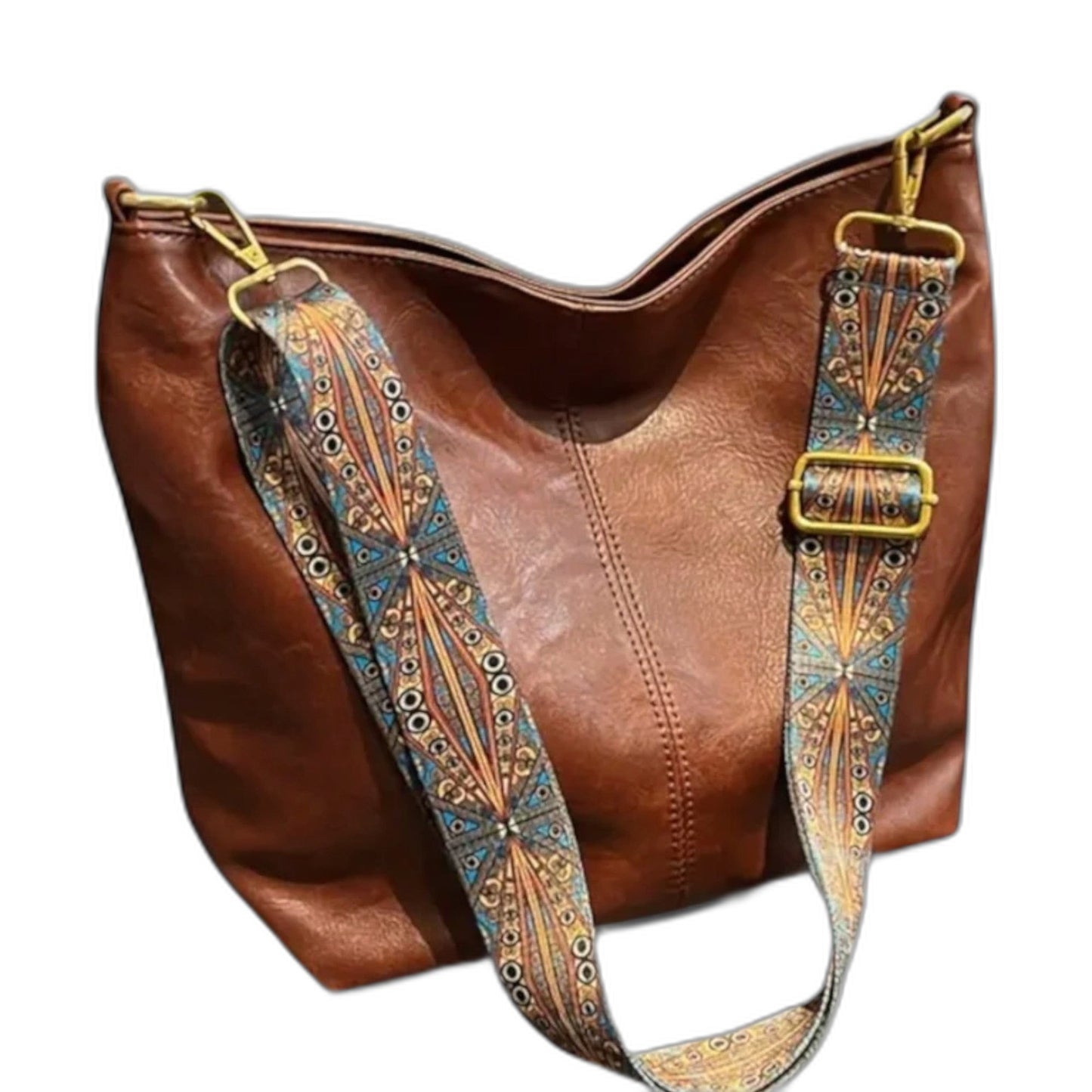 Effortless Brown Leather Shoulder Bag for Women with Casual Style