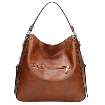 Effortless Brown Leather Shoulder Bag for Women with Casual Style