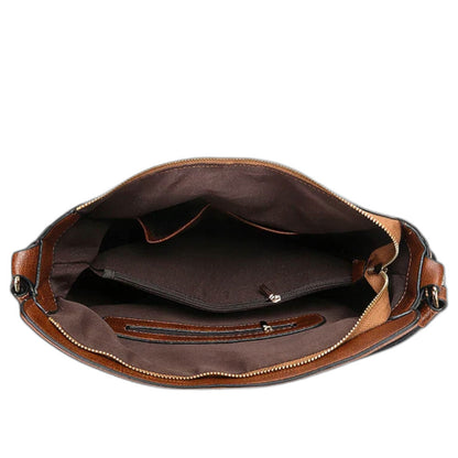 Effortless Brown Leather Shoulder Bag for Women with Casual Style