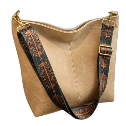Effortless Brown Leather Shoulder Bag for Women with Casual Style