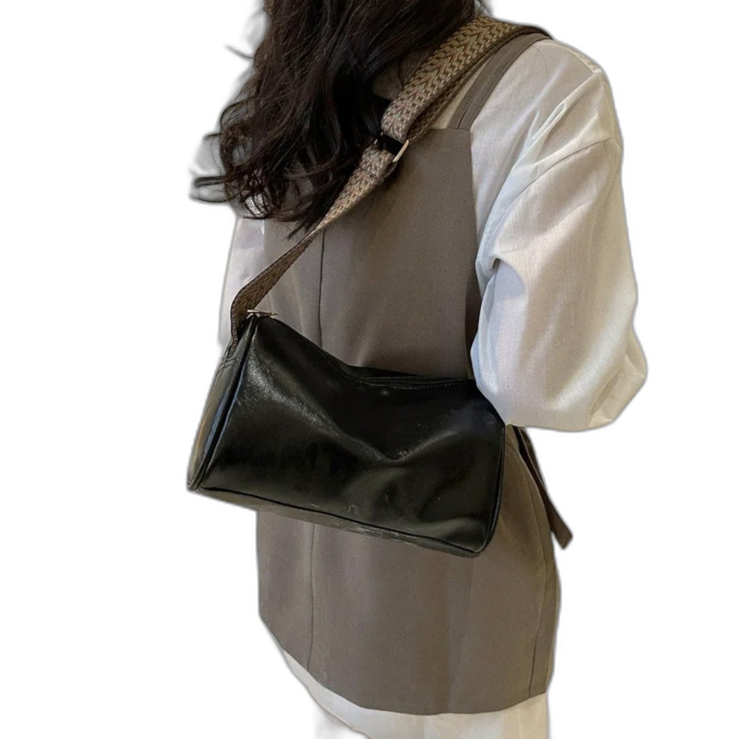 Effortless Brown Leather Shoulder Bag for Women with Casual Style