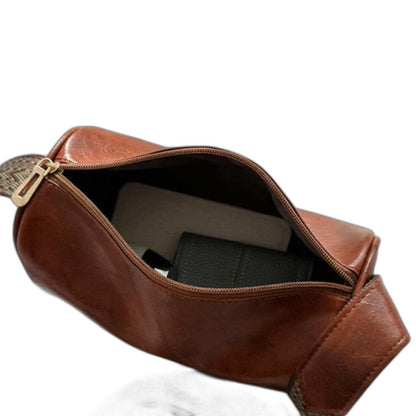 Effortless Brown Leather Shoulder Bag for Women with Casual Style