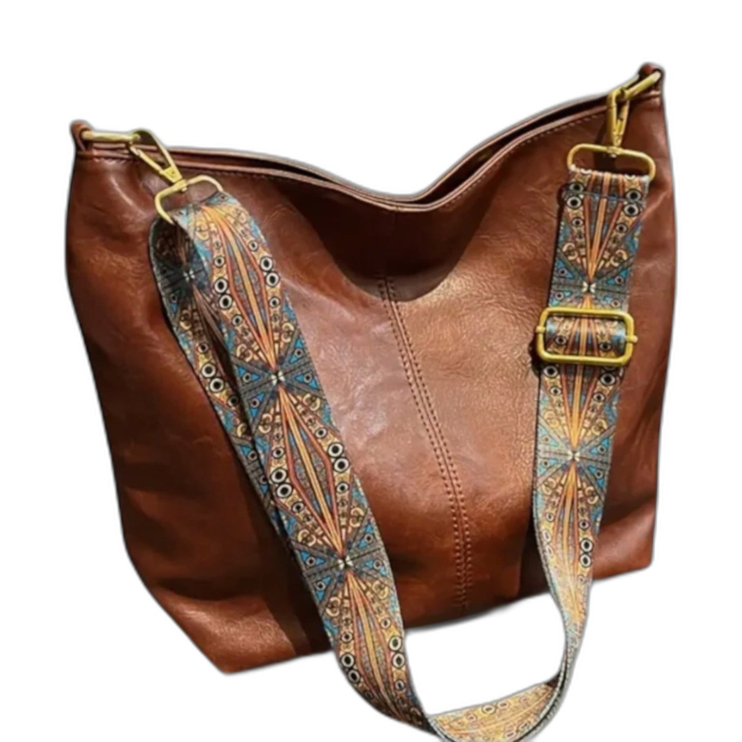 Effortless Brown Leather Shoulder Bag for Women with Casual Style