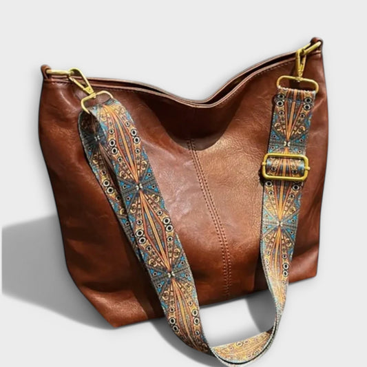 Effortless Brown Leather Shoulder Bag for Women with Casual Style