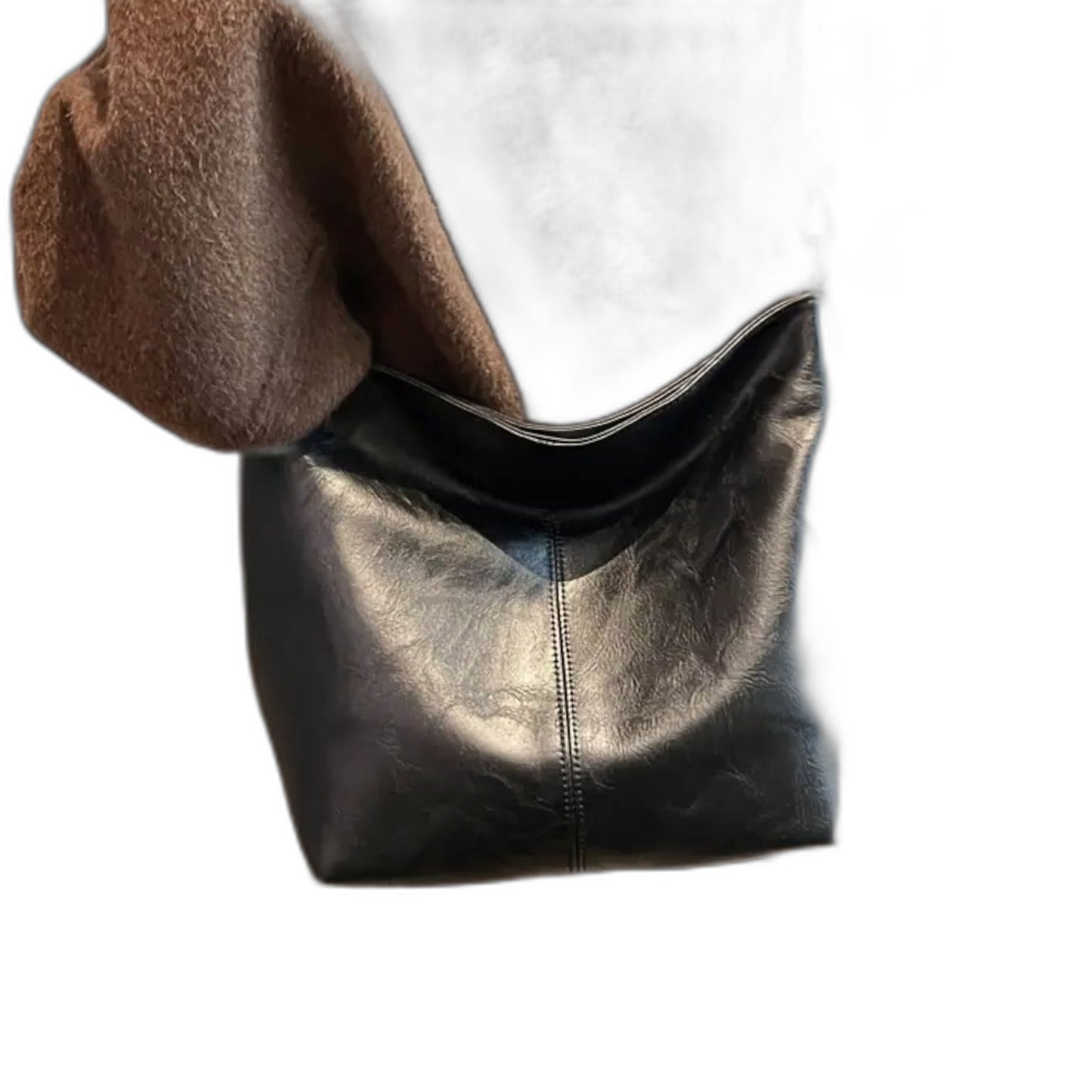 Effortless Brown Leather Shoulder Bag for Women with Casual Style