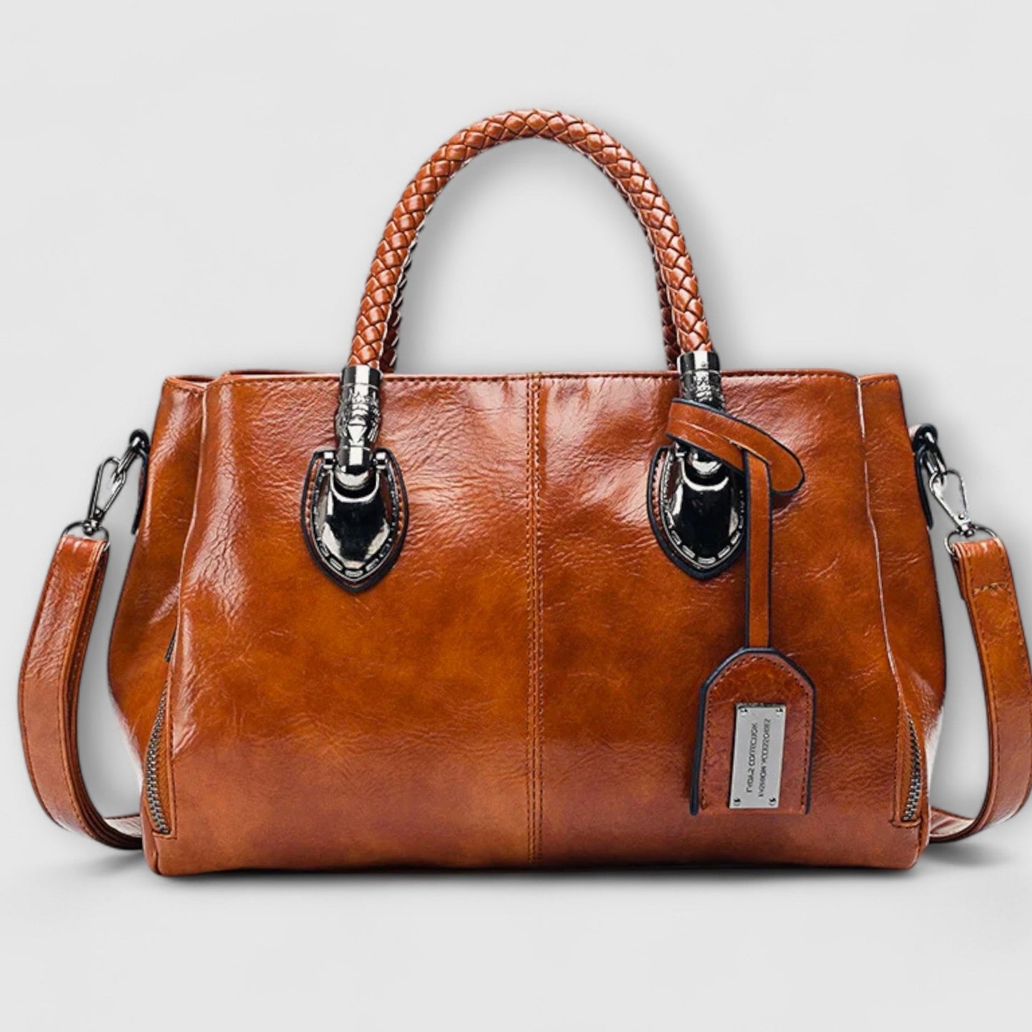 Effortless Brown Leather Shoulder Bag for Women with Casual Style