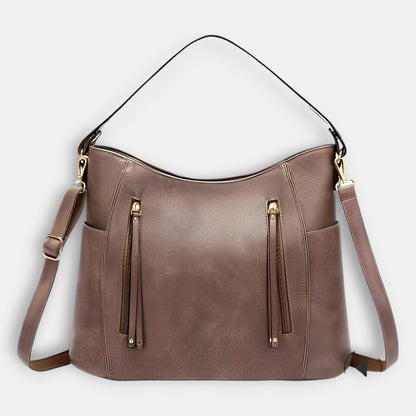 Effortless Brown Leather Shoulder Bag for Women with Casual Style