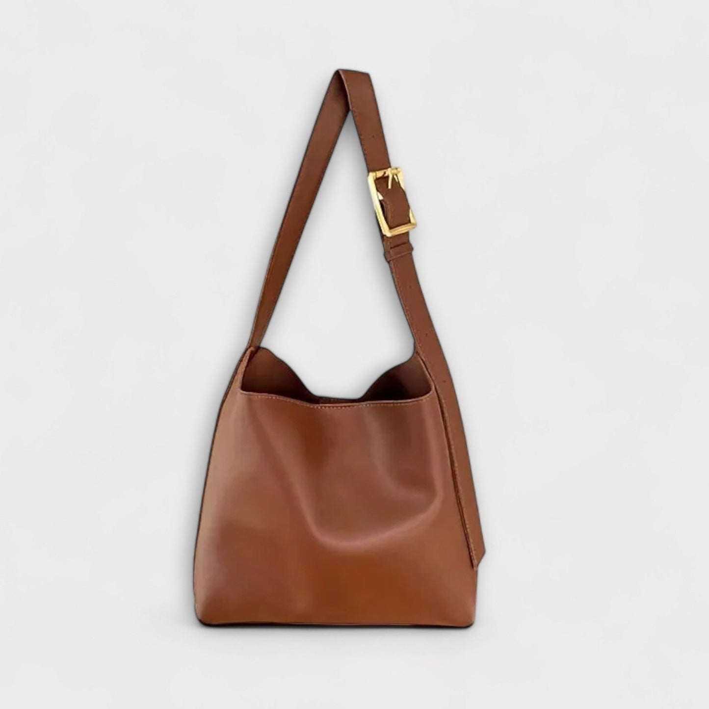 Effortless Brown Leather Shoulder Bag for Women with Casual Style