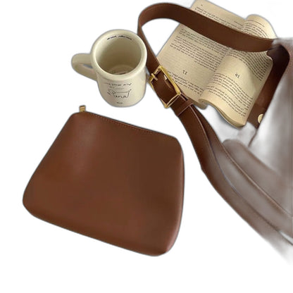 Effortless Brown Leather Shoulder Bag for Women with Casual Style