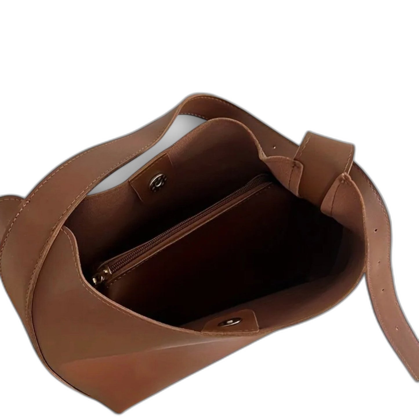 Effortless Brown Leather Shoulder Bag for Women with Casual Style