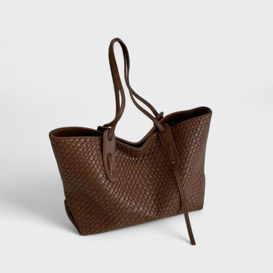 Effortless Brown Leather Tote Bag for Women with Casual Style