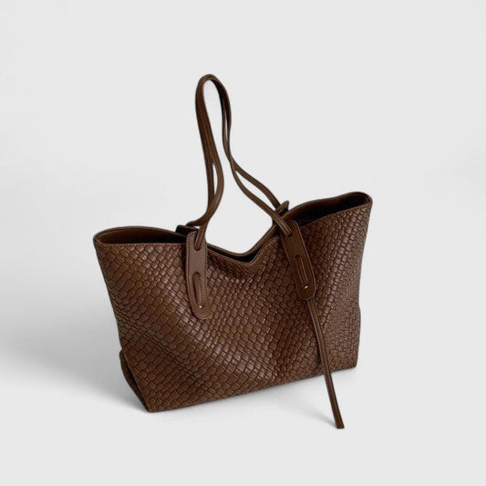 Effortless Brown Leather Tote Bag for Women with Casual Style