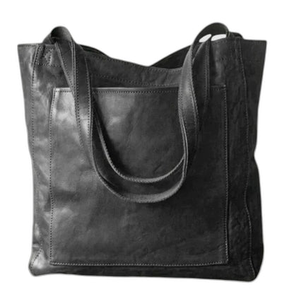 Effortless Brown Leather Tote Bag for Women with Casual Style