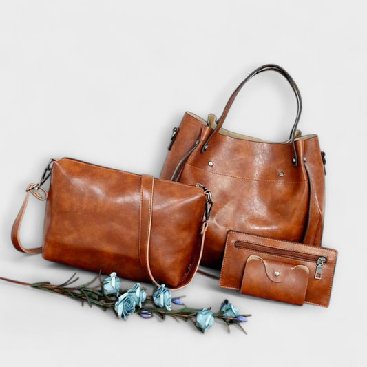 Effortless Brown Leather Tote Bag for Women with Casual Style