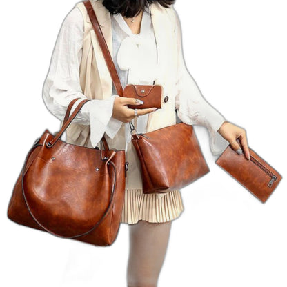 Effortless Brown Leather Tote Bag for Women with Casual Style