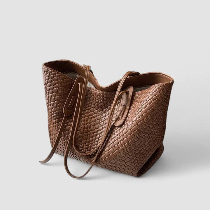 Effortless Brown Leather Tote Bag for Women with Casual Style