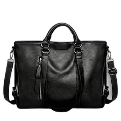 Effortless Brown Leather Tote Bag for Women with Casual Style