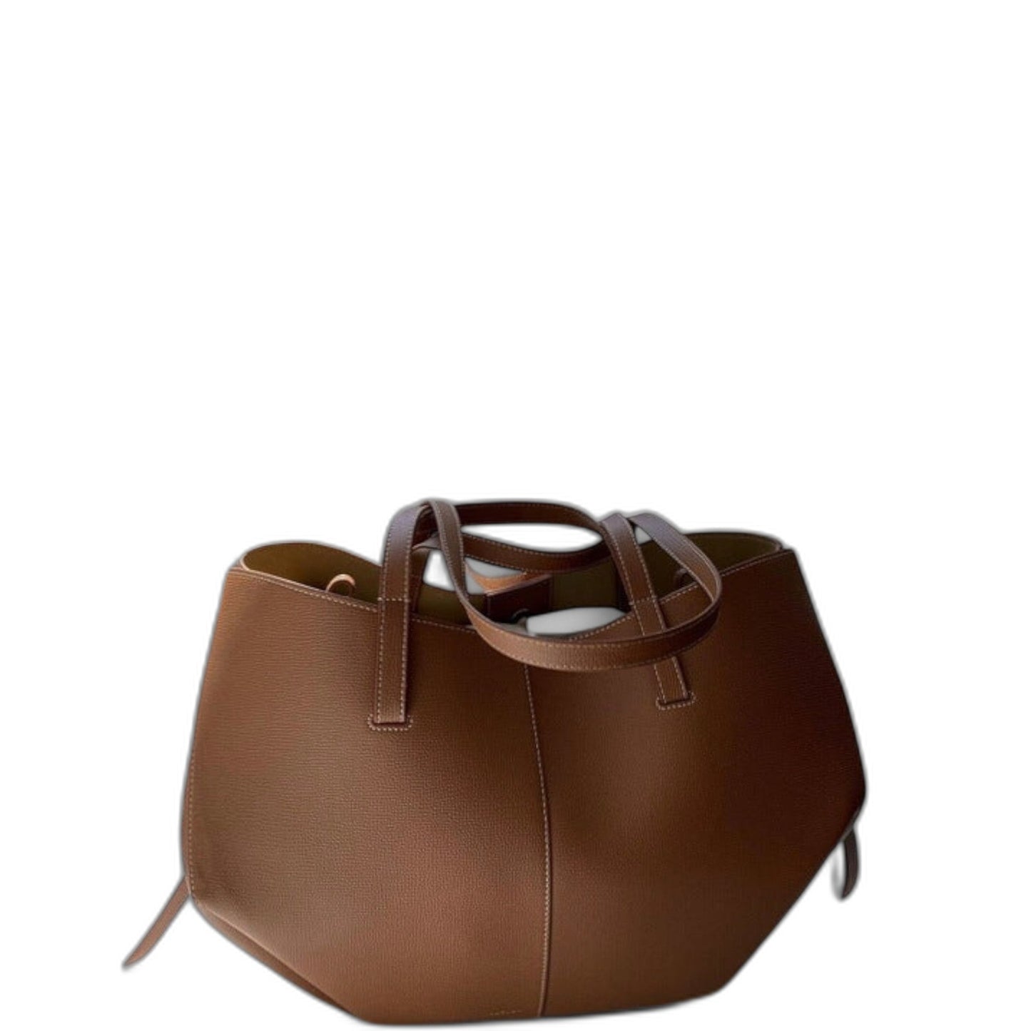 Effortless Brown Leather Tote Bag for Women with Casual Style