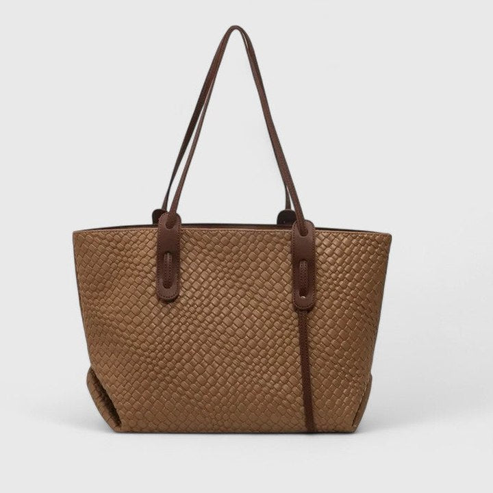 Effortless Brown Leather Tote Bag for Women with Casual Style