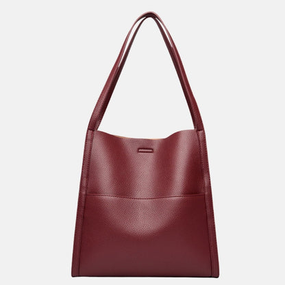 Effortless Brown Leather Tote Bag for Women with Casual Style