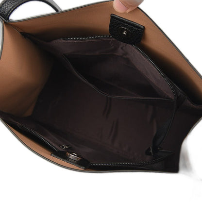 Effortless Brown Leather Tote Bag for Women with Casual Style