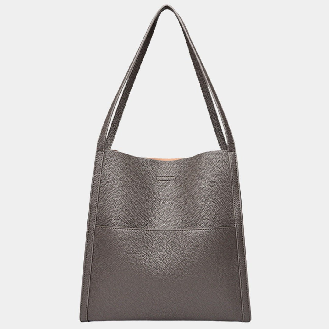 Effortless Brown Leather Tote Bag for Women with Casual Style