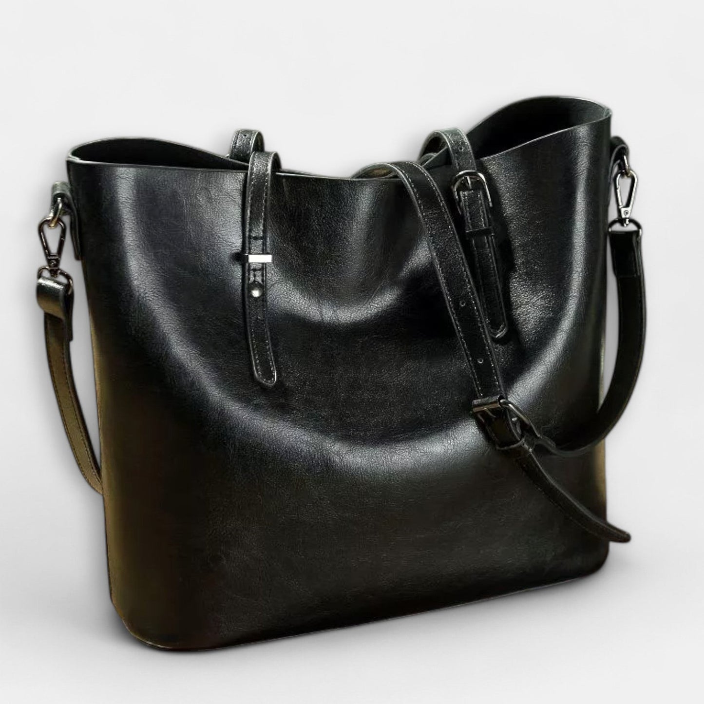 Effortless Brown Leather Tote Bag for Women with Shoulder Casual Style