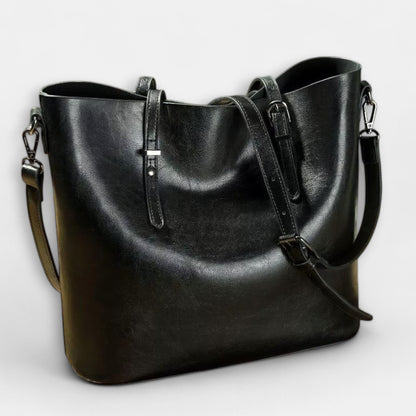 Effortless Brown Leather Tote Bag for Women with Shoulder Casual Style