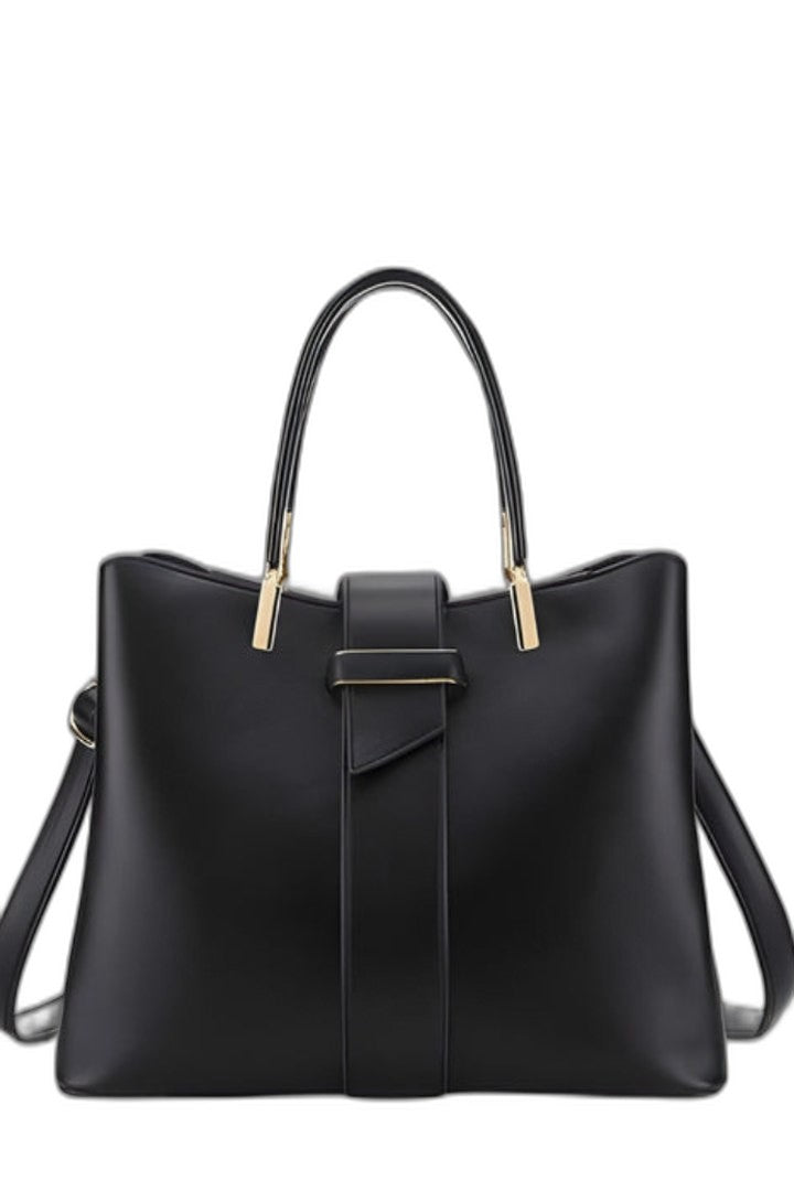 Effortless Brown Leather Tote Bag for Women with Shoulder Casual Style