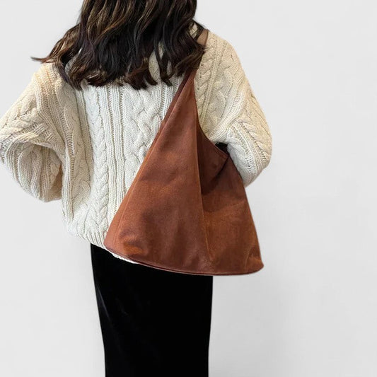 Effortless Brown Leather Tote Bag for Women with Shoulder Casual Style