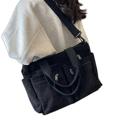 Effortless Brown Suede Crossbody Bag for Women with Pockets Tote Casual Style