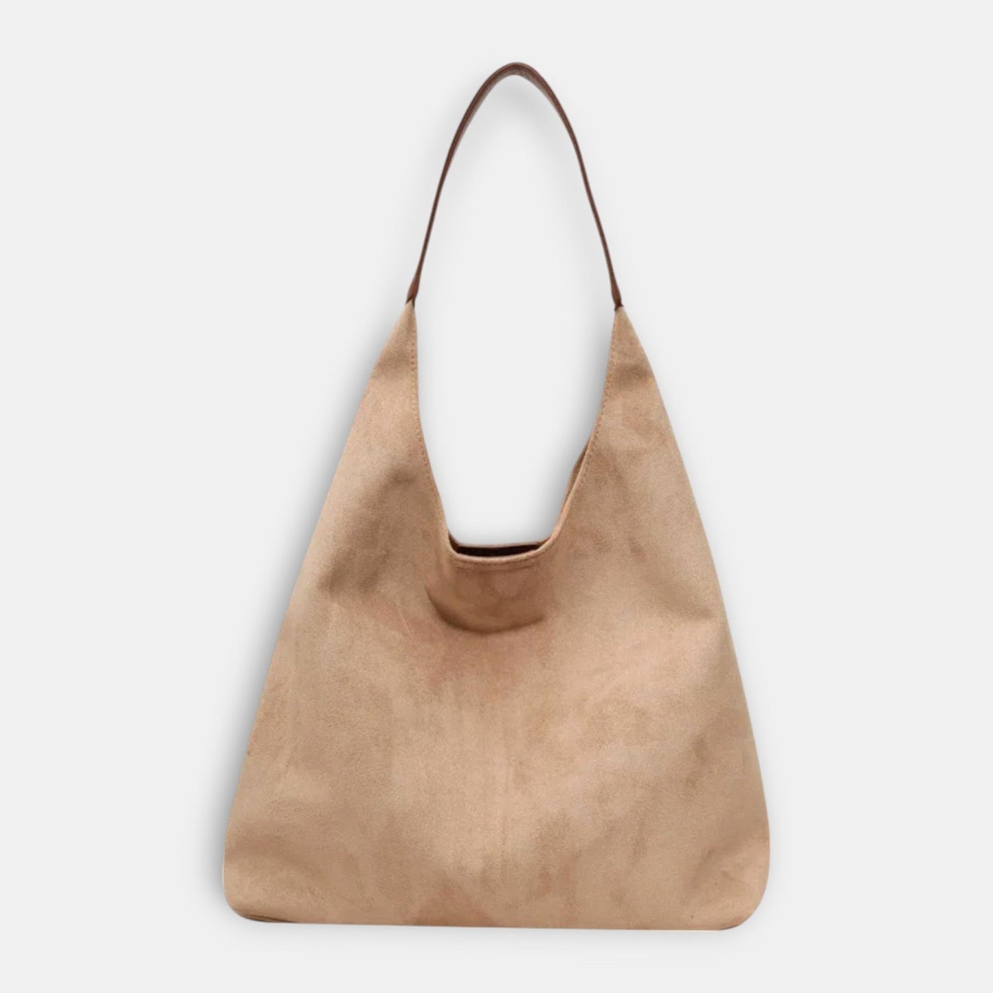 Effortless Brown Suede Shoulder Bag for Women with Casual Style