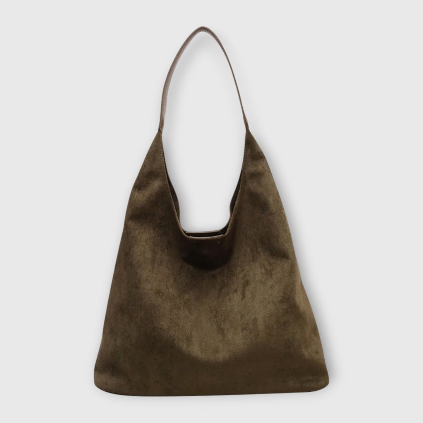 Effortless Brown Suede Shoulder Bag for Women with Casual Style