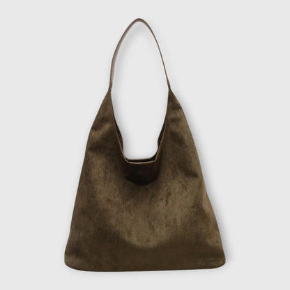 Effortless Brown Suede Shoulder Bag for Women with Casual Style