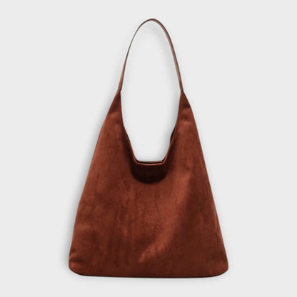 Effortless Brown Suede Shoulder Bag for Women with Casual Style