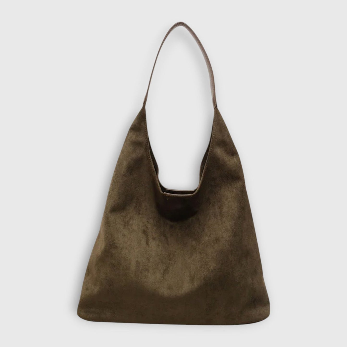Effortless Brown Suede Shoulder Bag for Women with Casual Style