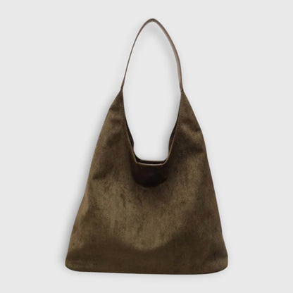 Effortless Brown Suede Shoulder Bag for Women with Casual Style