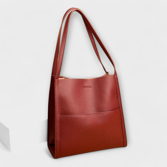 Effortless Burgundy Leather Shoulder Bag for Women with Casual Style